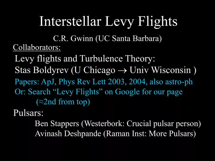 interstellar levy flights