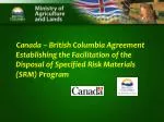 Canada – British Columbia Specified Risk Material (SRM) Management Program
