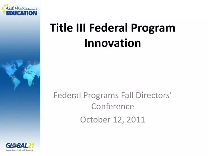 title iii federal program innovation