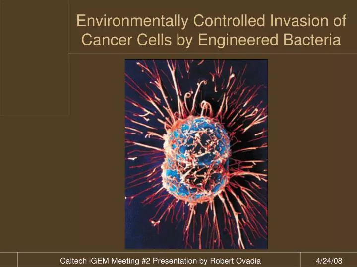 environmentally controlled invasion of cancer cells by engineered bacteria