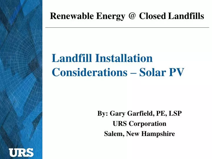 landfill installation considerations solar pv