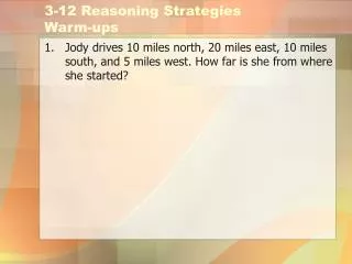 3-12 Reasoning Strategies Warm-ups