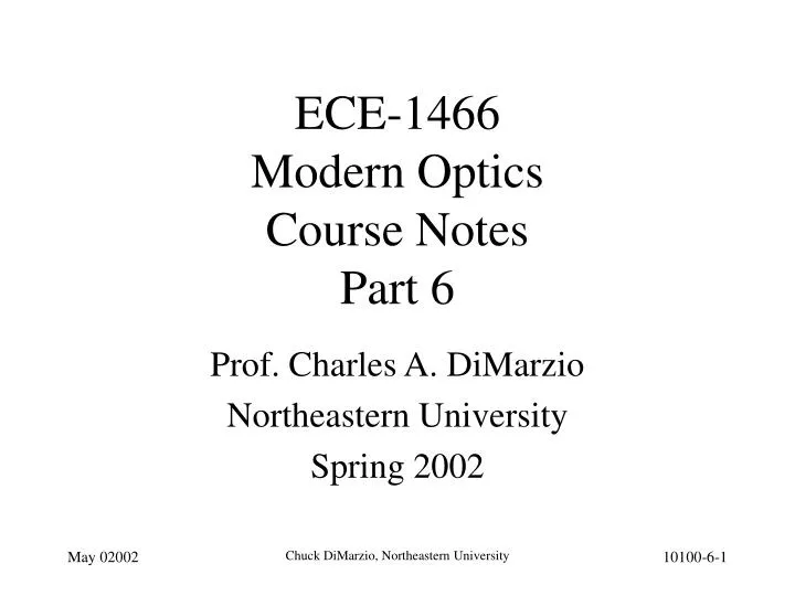 ece 1466 modern optics course notes part 6