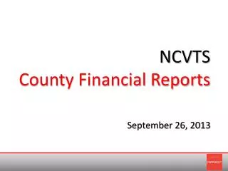NCVTS County Financial Reports