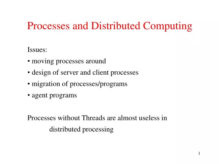 processes and distributed computing