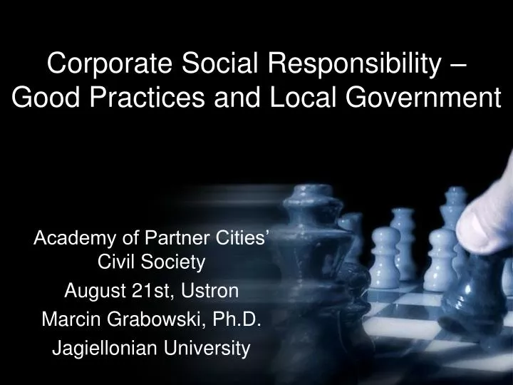 corporate social responsibility good practices and local government