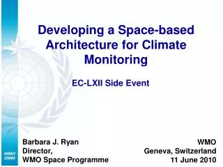 Developing a Space-based Architecture for Climate Monitoring