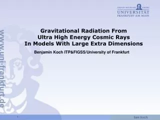 Gravitational Radiation From Ultra High Energy Cosmic Rays In Models With Large Extra Dimensions