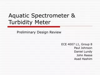 Aquatic Spectrometer &amp; Turbidity Meter