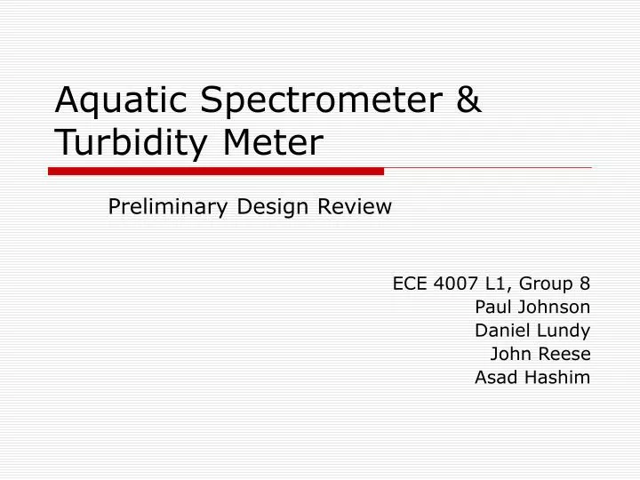 aquatic spectrometer turbidity meter