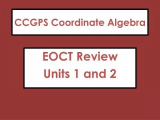 CCGPS Coordinate Algebra