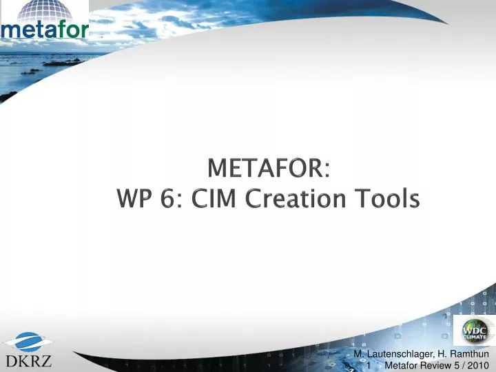 metafor wp 6 cim creation tools