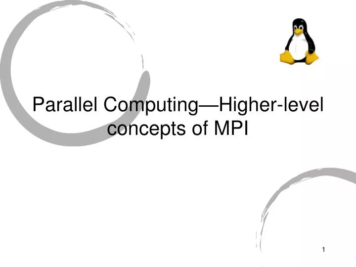 parallel computing higher level concepts of mpi