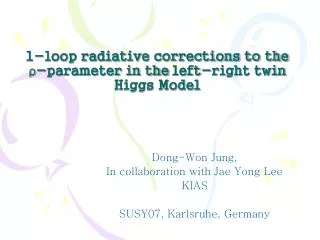 1-loop radiative corrections to the ? -parameter in the left-right twin Higgs Model