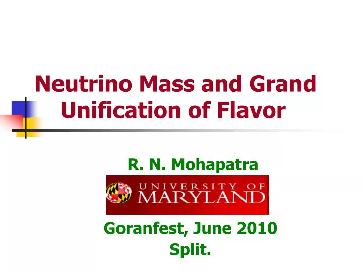 neutrino mass and grand unification of flavor