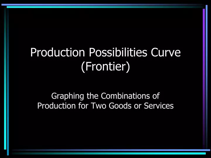 production possibilities curve frontier
