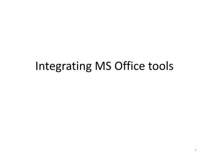 integrating ms office tools