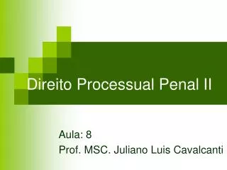 direito processual penal ii