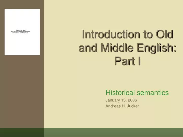 introduction to old and middle english part i