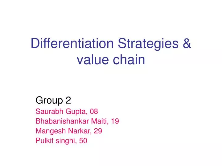 differentiation strategies value chain