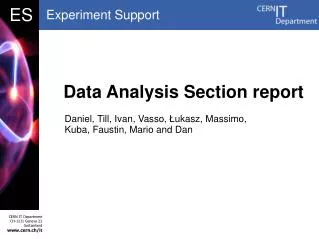 Data Analysis Section report