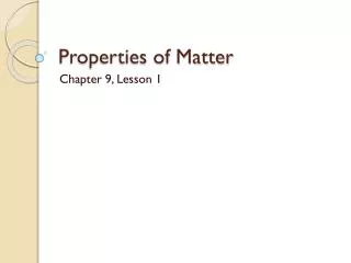 properties of matter
