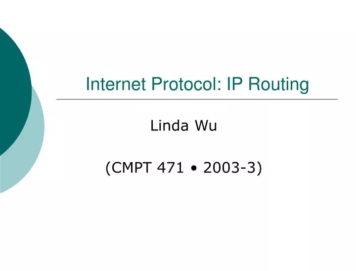 internet protocol ip routing