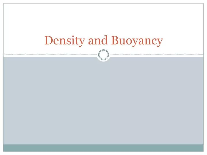 density and buoyancy