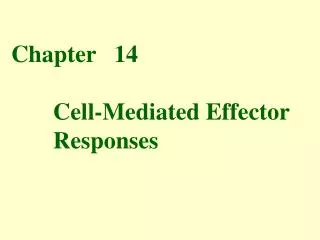 Chapter 14 Cell-Mediated Effector Responses