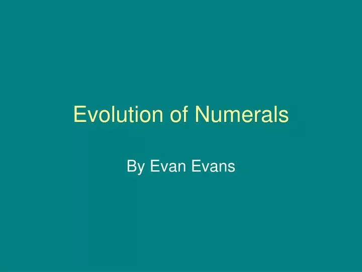 evolution of numerals