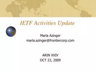 marla azinger marla azinger@frontiercorp com arin xxiv oct 22 2009