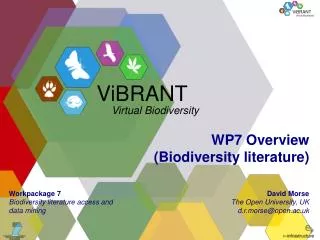 WP7 Overview (Biodiversity literature)