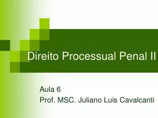 direito processual penal ii
