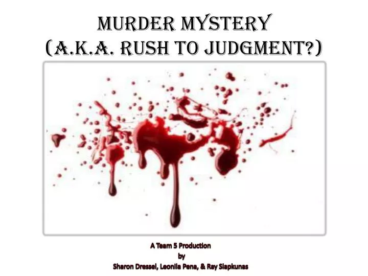 murder mystery a k a rush to judgment