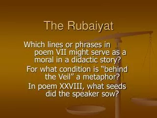 The Rubaiyat