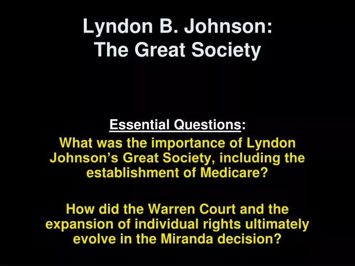lyndon b johnson the great society