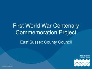 First World War Centenary Commemoration Project