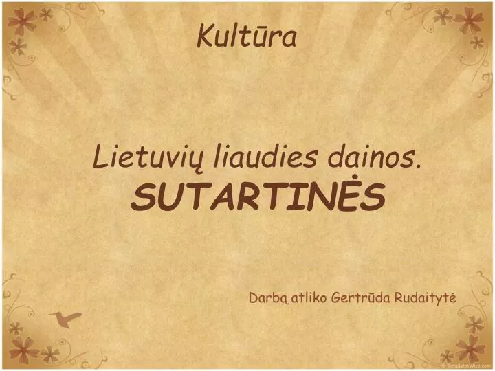 lietuvi liaudies dainos sutartin s