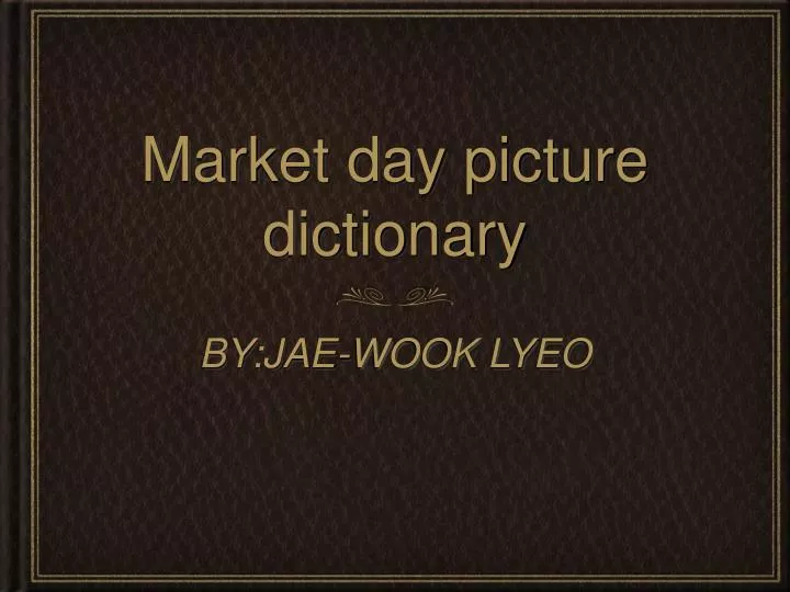 market day picture dictionary