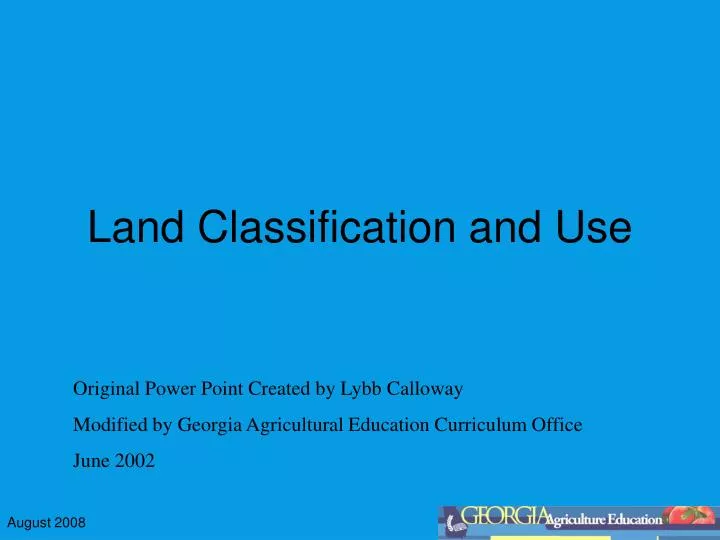 land classification and use