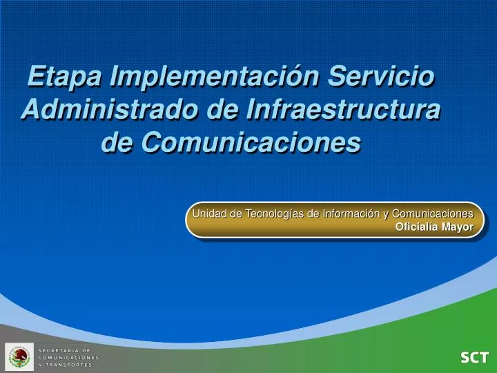 etapa implementaci n servicio administrado de infraestructura de comunicaciones
