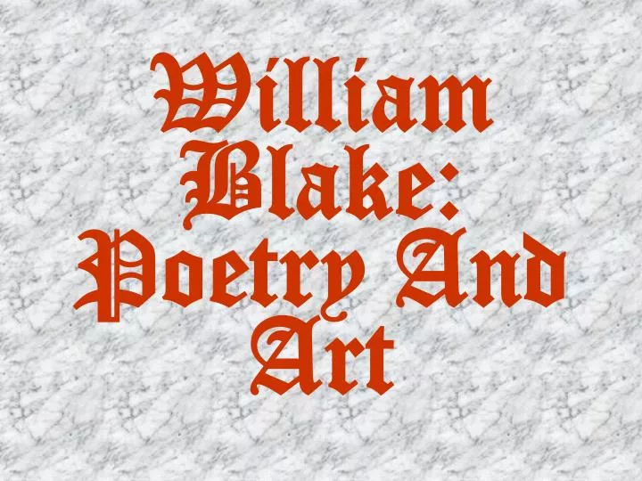 william blake poetry and art