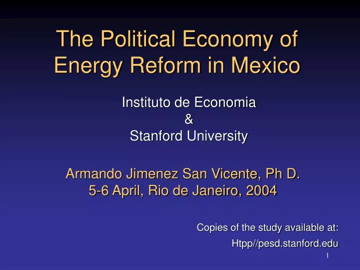the political economy of energy reform in mexico