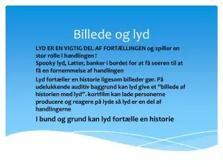 billede og lyd