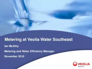 Metering at Veolia Water Southeast