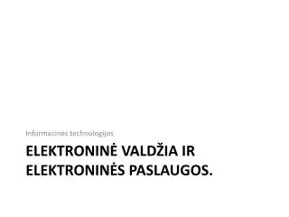 elektronin vald ia ir elektronin s paslaugos