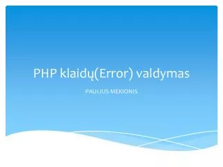 php klaid error valdymas