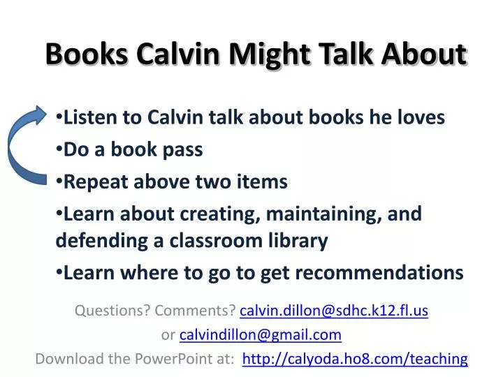 books calvin might talk about