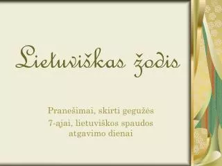 lietuvi kas odis