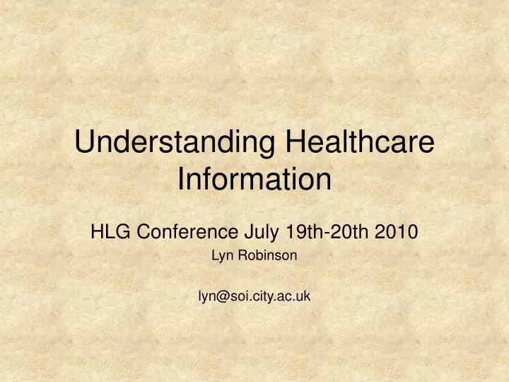 understanding healthcare information